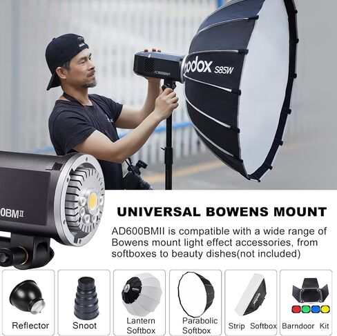 Godox AD600BM Outdoor Strobe Flash,Bowens Mount 600Ws GN87 High-Speed Sync Photography Studio Flash Monolight with 2.4G Wireless X System, 8700mAh Battery,500 Full Power Flash, Recycle in 0.01-2.5s in Saudi Arabia