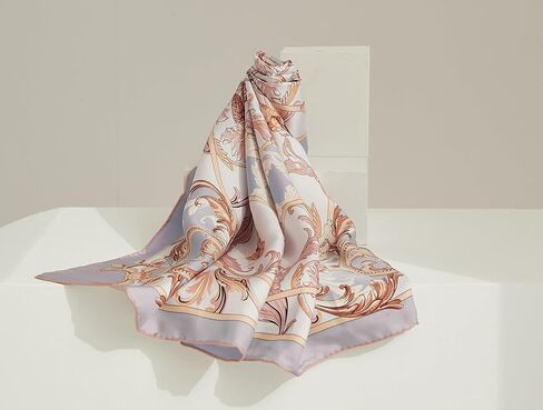 Jeelow 100 وشاح حريري التوت الحقيقي 35 × 35 أو 25 × 25 بوصة لف شال مربع لتغليف الشعر للنساء in Kuwait
