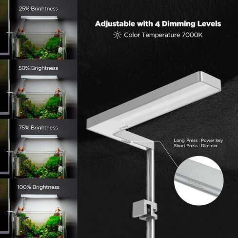 ONF Flat Nano+ 20-inch APP Remote Control Freshwater LED Aquarium Light, Timer Dimmable Day & Night Cycle, 2-9 Gallon Rimless Fish Tank, Terrarium Light for Potted Plant and Succulent IP54 Waterproof in Saudi Arabia