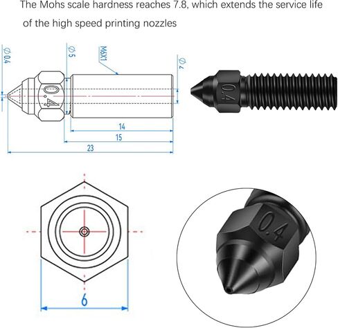 25PCS MK8 Ender 3 V2 Nozzles 0.4MM, 3D Printer Brass Hotend Nozzles with Metal Storage Box for Creality Ender 3/Ender 3 Pro/Ender 3 Neo/Ender 5 Pro/Ender 3 S1/CR 10 Series 3D Printer in Saudi Arabia