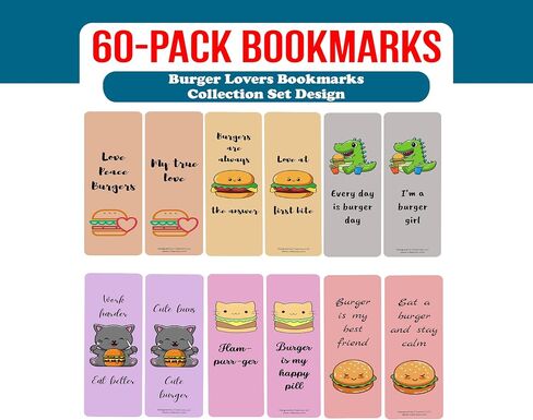 Creanoso Pasta Lovers Bookmarks (10-Sets X 6 Cards) – Daily Inspirational Card Set – Interesting Book Page Clippers – Great Gifts for Adults and Professionals in Saudi Arabia