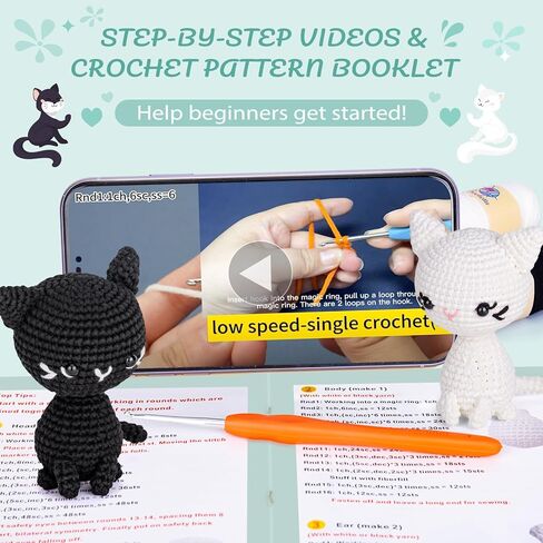 Crochet Kit for Beginners,Beginner Crochet Starter Kit with Step-by-Step Video Tutorials,Learn to Crochet Kits for Adults Kids,DIY Knitting Supplies,Hedgehogs 3pack(40%+ Yarn) in Kuwait