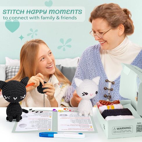 Crochet Kit for Beginners,Beginner Crochet Starter Kit with Step-by-Step Video Tutorials,Learn to Crochet Kits for Adults Kids,DIY Knitting Supplies,Hedgehogs 3pack(40%+ Yarn) in Kuwait