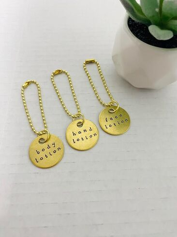 3 Piece Soap Dispenser Labels - Hand, Dish & Lotion Bottle Tag Set - Hand-Stamped Brass or Aluminum, SIlver or Gold Color - Guest Bathroom & Kitchen Organization (Hand, Dish, Lotion (ALUMINUM)) in Saudi Arabia