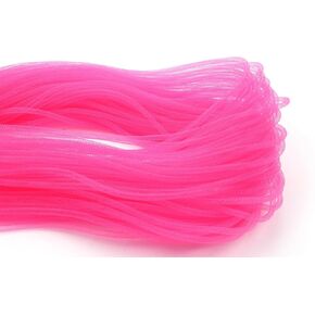 YYCRAFT 50 Yards Solid Mesh Tube Deco Flex 4mm for Wreaths Cyberlox CRIN Crafts,Neon Pink
