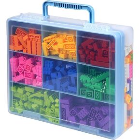 Plastic Organizer Box with Removable Tray Craft Storage Container with handle for Organizing Bead, Tool, Sewing, Playdoh, Tackle, Hobby, Small Parts