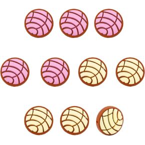 CHGCRAFT 10Pcs 2Colors Cartoon Concha Bread Shape Silicone Beads for DIY Necklaces Bracelet Keychain Making Handmade Crafts, Mixed Color