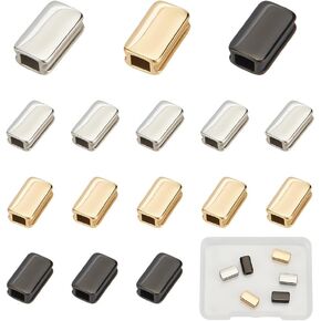 UNICRAFTALE About 6pcs 3 Colors Rectangle Beads Stainless Steel Loose Beads 11mm Metal Bead for DIY Bracelets Necklaces Jewelry Making, Hole 2.5x3mm