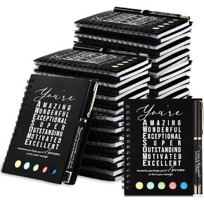 JETEC 25 SETS فريق الموظف هدايا التقدير للمكاتب السائبة فريق ملهمة العمل معا دفاتر الحلزونية مع أقلام point