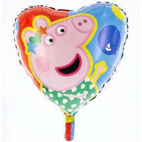 Party Factory 'Peppa Pig' Poil Balloon Heart ، 17.7 Inch ، ملون ، خنزير Peppa ، خنزير ، خنزير ، بالون هيليوم لحفلة عيد ميلاد الأطفال
