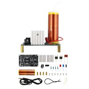 Soldering Practice Kit 5in1 DIY Classic Game Music Tesla Coil Audio-Light Control Red Heart-Shaped Clapping Sound Control Kit Plug-in Circuit Kit Learn Soldering Kit for Beginners (5IN107)