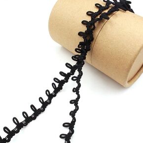 25 YD BUNTER LOOPING BRAID TRIM LOUP BUNTOR LOOP لمشاريع الخياطة الحرفية ، العرض 15 مم (أسود)