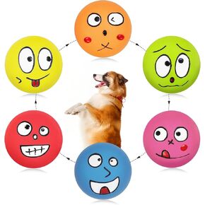 Squeaky Dog Toys, Interactive Squeaky Ball for Small Dogs/Puppies Puppy Teething Soft Non-Toxic Chew Toys for Gentle Play 6 Pcs/Set