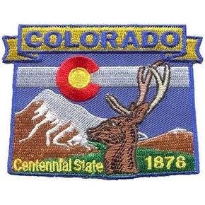 Colorado Centennial State 1876 Shaped Map Embroidered Iron on Patch