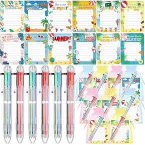 72 Pcs End of the Year Gifts 24 Set Summer Graduation Gifts Including Multicolor Ballpoint Pens Sticky Notes Organza Bags,Congrats Gift for Students, Teachers, Graduates