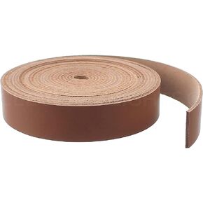 CleverDelights Brown 1" Leather Strap - 15 Feet - 25mm Genuine Leather Strip