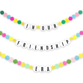 108 DIY Giant Glitter Friendship Banner في عصر بلدي Decored Decore Decordable Fame Birthday Supplies Garland 2025 التخرج (لون مشرق)