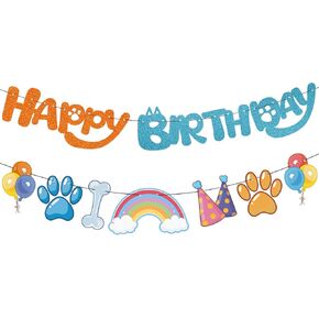 Blue Dog موضوع عيد ميلاد لافتة- لطيف الكلب لافتة عيد ميلاد سعيد ، ديكورات عيد ميلاد الكرتون للأولاد ، الرسوم المتحركة الأزرق تحت عنوان علامة عيد ميلاد سعيد للفتيان الفتيات 1st 2rd استحمام الطفل