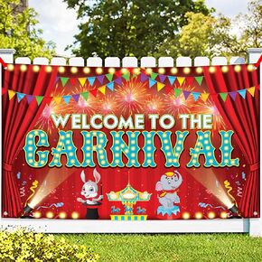 KatchOn XtraLarge Carnival Banner - 72x44 Inch | Carnival Backdrop for Theme Party Decorations