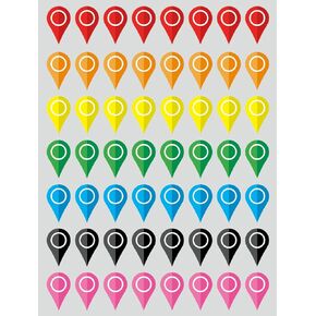 0.5x0.8 inch 56 PCS Map Location Position Stickers