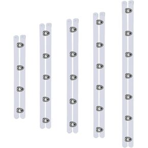 5 Sets Corset Busk Buttons, Corset Busk Steel Boning Support with Silver Buttons, Stainless Steel Spring Corset Busks for Womens Corsets, Bustier, Wedding Dress Sewing and Closure