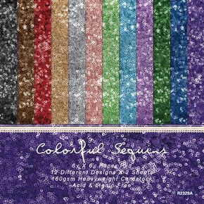 24 Sheets Multicolor Glitter Scrapbook Paper 6'' x 6'' Square Single-sided Scrapbook Paper for Card Making Kit, Origami, DIY