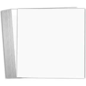 Hamilco White Cardstock Scrapbook Paper 12x12 Weight Weight 130 LB Cover Stock - 25 Pack