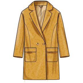 Simplicity Misses' Relaxed Fit Lined Coat Guild Sewing Pattern Packet, Sizes 8-10-12-14-16, Multicolor
