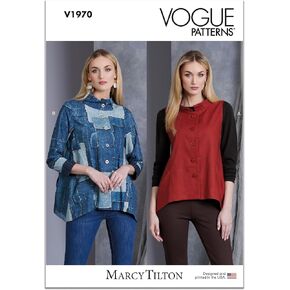 Vogue Misses' Semi-Fitted Vest and Jacket, Design Sewing Pattern Kit by Marcy Tilton, Design Code V1970, Sizes 18-20-22-24-26