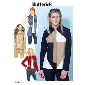 Butterick Patterns Jackets and Vests with Contrast and Seam Variations