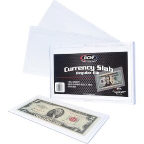 BCW Deluxe Currency Slab for U.S. Bills - 1ct | Clear Polystyrene, Snap-Together Protection Money Case | Ideal for Paper Money Collectors, Museum Quality Display, and Numismatic Preservation
