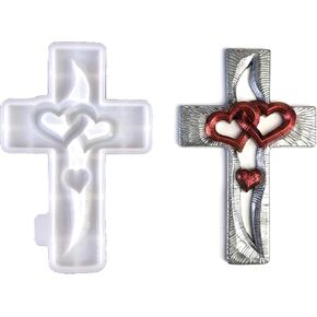 Love Heart Crosses Shaped Silicone Mold for Resin Casting,Jewelry Molds for DIY Resin Crafts