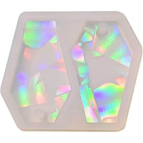Light and Shadow Keychain Pendant Silicone Molds Geometric Coffin Holographic Earrings Mold DIY Ornaments Mould Decor