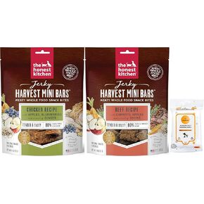 Aurora Pet Variety Pack (2) معالجات الكلاب المتنوعة Mini Bars Mini (أكياس 4 أوقية) مع مناديل Aurorapet