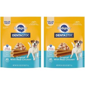 نسب Dentastix صغيرة/متوسطة الكلب الأسنان يعالج عظام الأسنان النكهة الأصلية ، 1.57 رطل حزمة القيمة (45 علاج) (حزمة 2)