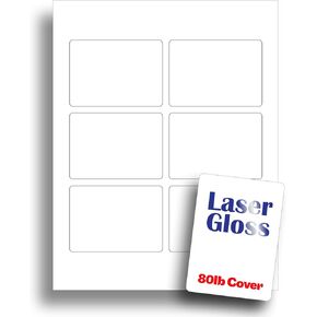 Desktop Publishing Supplies Glossy Printable Playing Card Paper - Blank Playing Cards for Laser Printers - Heavy 80lb Cover Single Side Laser Gloss - 10 Sheets / 60 Blank Playing Cards