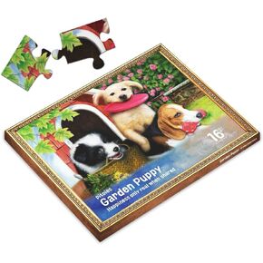 Pitoies Dementia Puzzles 16 Large Piece Jigsaw Puzzles Dementia Activities for Seniors or Elderly Alzheimer's Patients – Garden Puppy