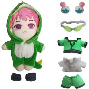 Saiki K Plush Stuffed Toy Cute Kawaii plushie Doll Figure Merch 8" (Two Sets of Removable Doll Clothes) (Grey)