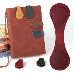 MrCrafts Leather Magnetic Lound ، مرجعية عتيقة للقراءة ، علامة الكتاب ، إكسسوارات الكتاب ، الهدايا للنساء ، عشاق الكتب ، العائلة ، الأطفال ، الأطفال ، القراء ، الطالب (الأحمر)