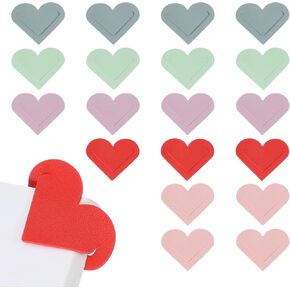 Patikil Leather Heart Latcks ، 20pcs زاوية لطيفة صفحة كتب علامات مرجعية ملحقات كتاب الملحقات لعشاق القراءة للنساء هدايا المعلمين ، الأرجواني/الوردي/الأخضر/الأزرق/الأحمر