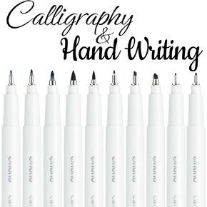 Ohuhu Calligraphy الأقلام 10 نصائح متنوعة علامات فرشاة الحبر القائمة على الماء لرسم علامات الكحول الفرش