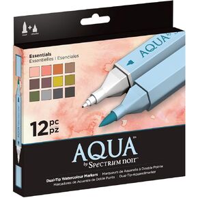 Spectrum Noir Aqua Artist’s Dual Dual Dual Marker Ambens ، Essentials ، حزمة 12