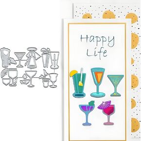 7pcs/Set Cocktail Goblet Frame Dies Cuts Metal Cutting Dies Cut Stencils for DIY Scrapbooking Album Decorative Embossing Paper Card Making