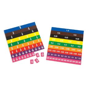 LEARNING ADVANTAGE Fraction/Decimal Tiles | Set of 51 | Double-Sided Rainbow Tiles | Early Math Manipulative | Teach Fractions, Decimals and Equivalents