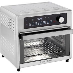 West Bend Air Fryer Oven 15-Quart with Digital Controls Easy-View Door and 16 Cooking Presets, Includes Eight Accessories, 1000-Watts, Black