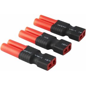 3pcs Male HXT 4.0 mm to Female T-Plug Wireless Connector Adapter 4.0mm 4mm 4 Bullet for FPV RC Lipo Battery(Pack of 3)