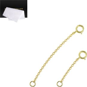 Gold Necklace Extenders 14k Extender Chain 925 Sterling Silver Extension Bracelet Chain Extenders for Necklaces 3 Pcs (1 2 3 Inch)(Gold) in Kuwait