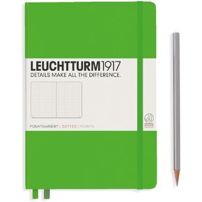 Leuchtturm1917 - Notebook Hardcover Medium A5-251 صفحات مرقمة للكتابة والمجلة (Black ، محكم)
