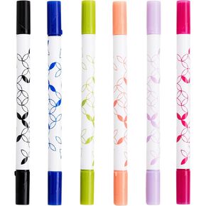 Erin Condren Classic Dual-Tip Wet Erase Markers 6 pack | حبر محو رطب مزدوج بما في ذلك 6 ألوان-مصنوعة للكتابة ، ترميز الألوان ، والتخطيط