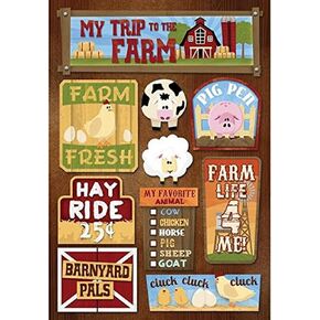 Karen Foster Design Acid and Lignin Free Scrapbooking Sticker Sheet, My Trip to The Farm